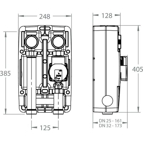 LK 861 Pumpengruppe mit Direktversorgung ungemischt DN25 mit Pumpe