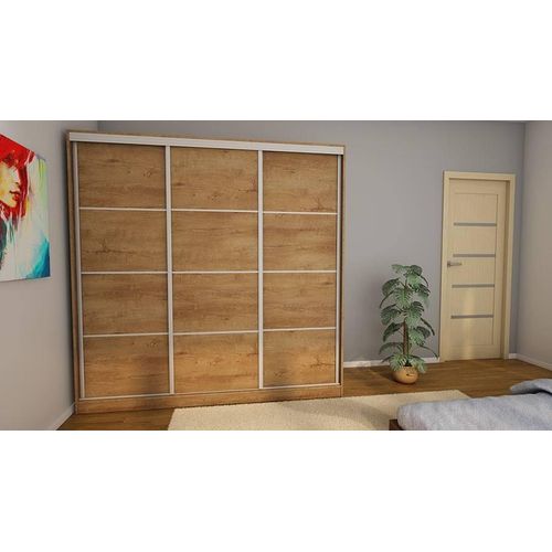 **Schwebender Kleiderschrank 3D/210 mit Premium-Beschlägen – Eiche Lefkas, 210x210x70 cm**