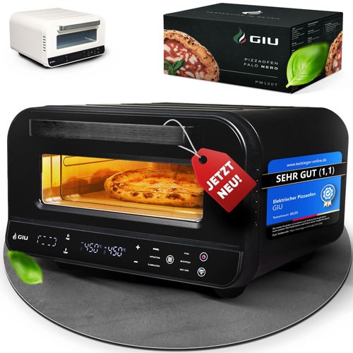 GIU Elektrischer Pizzaofen – Für Pizza, Pinsa und Flammkuchen - schwarz