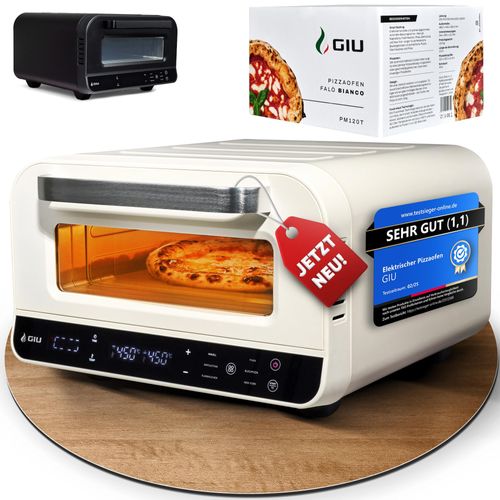 GIU Elektrischer Pizzaofen – Für Pizza, Pinsa und Flammkuchen - weiß