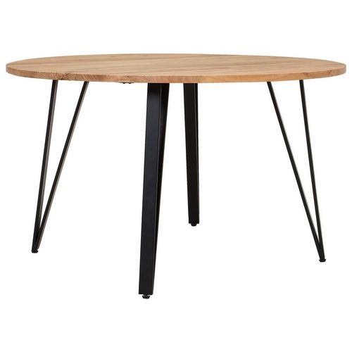 Livetastic Esstisch , Schwarz, Akazie , Holz, Metall , Akazie , vollmassiv , rund , konisch , 130x76x130 cm , Esszimmer, Tische, Esstische, Esstische