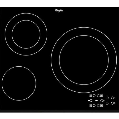 Kochfeld Glaskeramikkochfeld whirlpool akt807bf 60cm 3 Zonen de cooking touch control