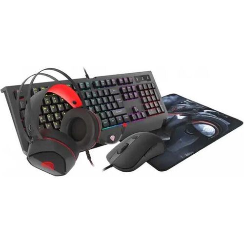 GENESIS COMBO Set 4in1 Kobalt 330 RGB Tastatur + Maus + Kopfhörer + Mauspad, uns Layout