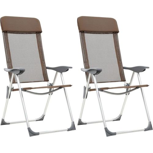 Klappbare Campingstühle 2 Stk. Aluminium Braun