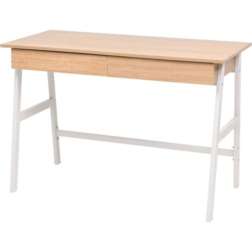 Schreibtisch 110x55x75 cm Eichenbraun und Weiß