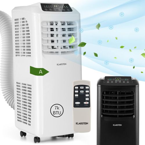 Klarstein Mobile Klimaanlage mit Abluftschlauch, 3-in-1 Klimagerät mit Ventilator & Luftentfeuchter, Kleine & Portable Klimaanlage für Wohnung & Büro, Nachtmodus, 7000 BTU AC mit Niedrigem Verbrauch