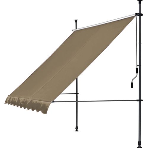 Klemmmarkise 300x130cm Beige Balkonmarkise Sonnenschutz Terrassenüberdachung Höhenverstellbar von 200-290cm Markise Balkon ohne Bohren