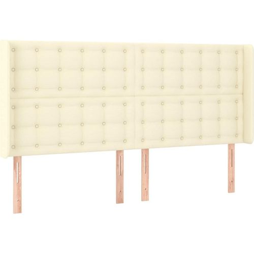 vidaXL Kopfteil mit Ohren Creme 203x16x118/128 cm Kunstleder
