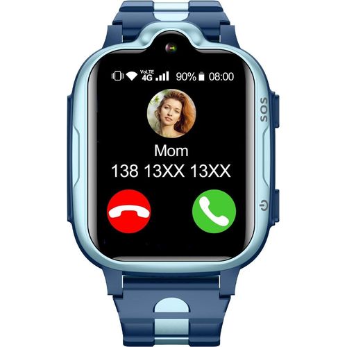 4G mit GPS und Telefon, Nachrichten, SOS, WLAN, Kindersicherung, IP67 wasserdichte Kinder-Smartwatch mit Videoanruf, Weckruf, Schulmodus