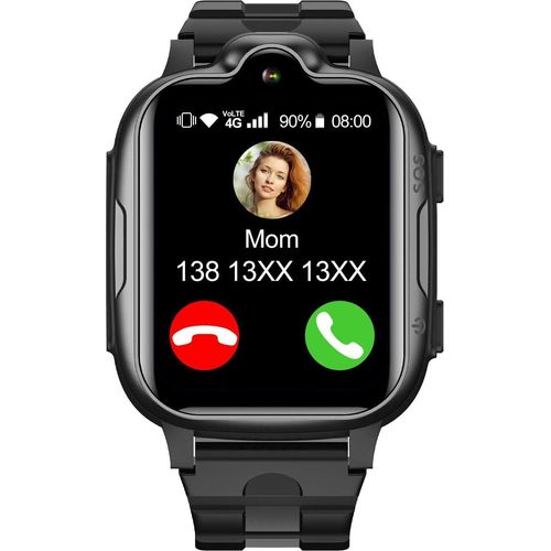 4G mit GPS und Telefon, Nachrichten, SOS, WLAN, Kindersicherung, IP67 wasserdichte Kinder-Smartwatch mit Videoanruf, Weckruf, Schulmodus