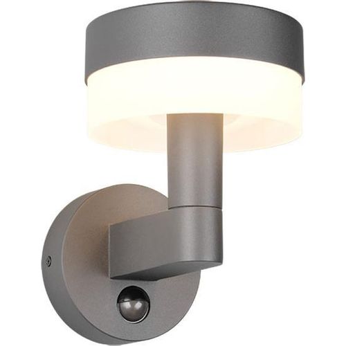 LED Außenwandleuchte, Bewegungsmelder, Alu, anthrazit, H 22,5 cm