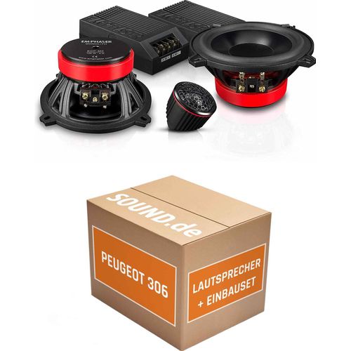 Lautsprecher Boxen Einbaupaket Front Emphaser ECP-M5 passend für Peugeot 306 | 2x Tief-Mitteltöner 2x Hochtöner