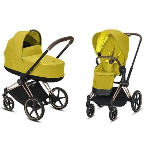 Kinderwagen 2 in 1 SET Cybex Priam 3 Rosegold Mustard Yellow