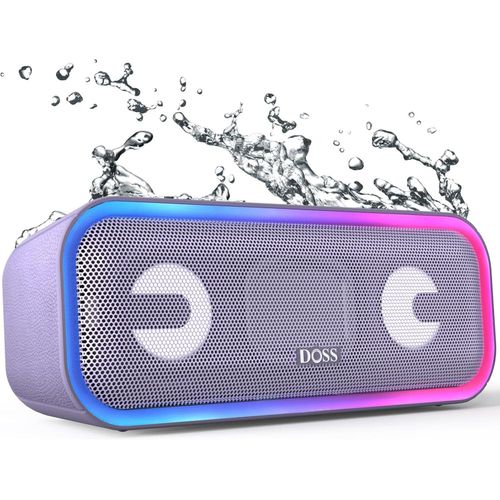 Bluetooth Lautsprecher, 24W Stereo Sound, Extra Bass,15hAkku,IPX6 Wasserdicht, Bunten Lichtshow, Stereo Pairing, Musikbox Bluetooth für Handy, Draußen
