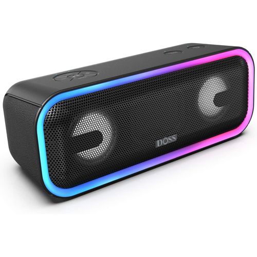 Bluetooth Lautsprecher, 24W Stereo Sound, Extra Bass,15hAkku,IPX6 Wasserdicht, Bunten Lichtshow, Stereo Pairing, Musikbox Bluetooth für Handy, Draußen