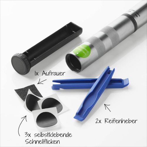 Fahrradpumpe FISCHER FAHRRAD, silber, PumpenB:8cm H:28cm L:4cm, B:8cm H:28cm L:4cm
