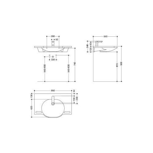 HEWI 950.19.018 Produktset WT u. Armatur,