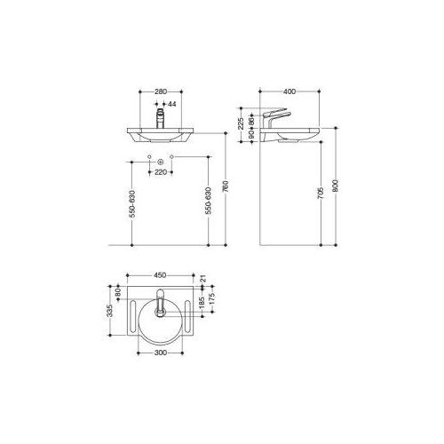 HEWI 950.19.023 Produktset WT u. Armatur,