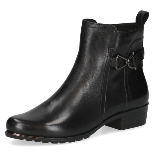 Stiefelette CAPRICE, Damen, Gr. 37,5, schwarz, Leder, Schuhe, Blockabsatz, Businessschuh, Boots mit hübschem Zierelement, Topseller
