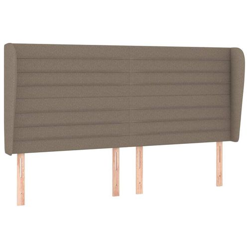 vidaXL Kopfteil mit Ohren Taupe 203x23x118/128 cm Stoff