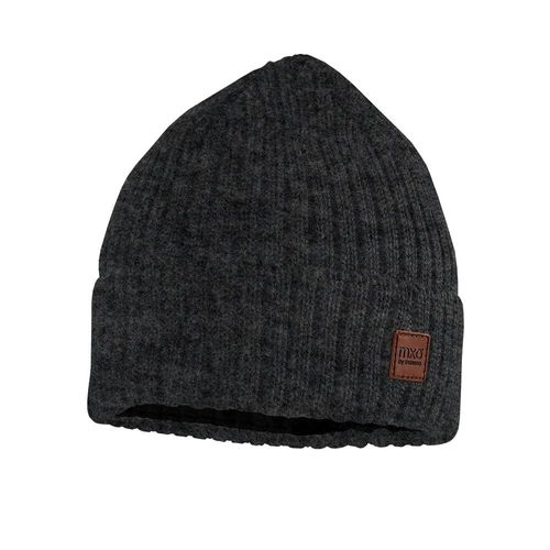Strickmütze MAXIMO, Jungen, Gr. 57, carbonmeliert, Strick, Wolle, unifarben, Mützen Strickmütze, Wolle, gefüttert, breiter Umschlag