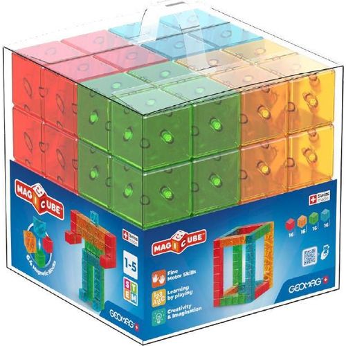 Geomag Konstruktionsspielzeug Magicube Gem Colors Crystal 64 Stück magnetisch