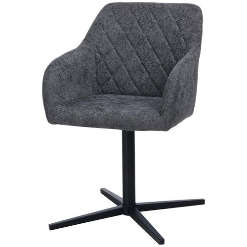 Livetastic Armlehnstuhl Drehbar , Grau , Holz, Metall, Textil , Pappel , Sperrholz , Drehkreuz , 54x84x61 cm , Stühle