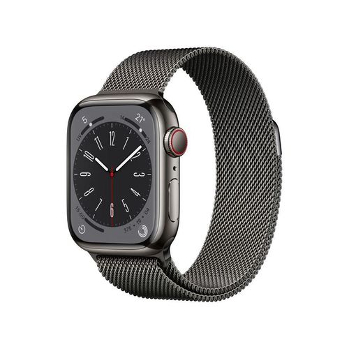 Apple Watch Series 8 (2022) GPS 41 mm - Aluminium Mitternacht - Solo Loop Grau