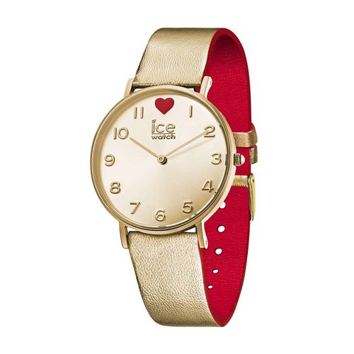 Ice-Watch - Ice Love City - Gold Damenuhr mit Lederarmband - 013376 (Small)