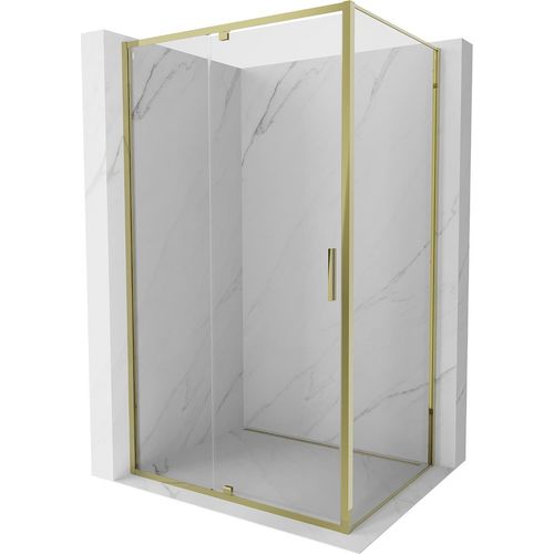Mexen Exo Duschkabine, Türöffnung 120 x 90 cm, transparent, gold - 819-120-090-50-00