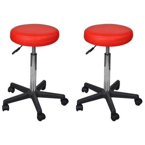 Prolenta Premium Rollhocker 2 Stk. Rot 35,5 x 98 cm Kunstleder