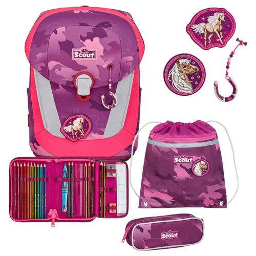 Scout Sunny II Schulranzen-Set 4-tlg. DIN Pink Horse 2023
