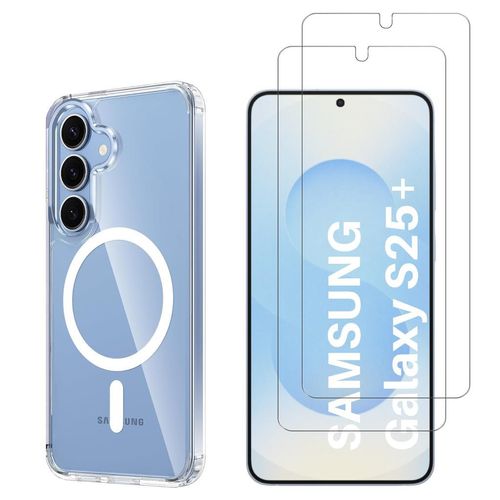 Hülle Galaxy S25+ und 2 schutzfolien - TPU - Transparent