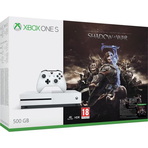 Xbox One S 500GB - Weiß + Middle-earth: Shadow of War