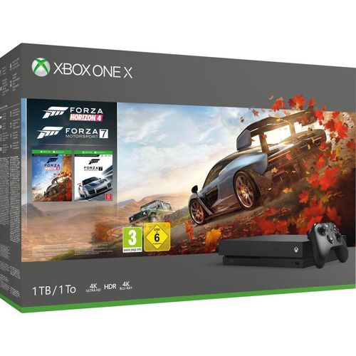 Xbox One X 1000GB - Schwarz + Forza Horizon 4 + Forza Motorsport 7