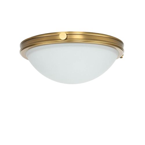 Deckenlampe Glasschirm Ø 35 cm rund Weiß Messing 2x E27 Deckenleuchte Wohnzimmer Küche Flur