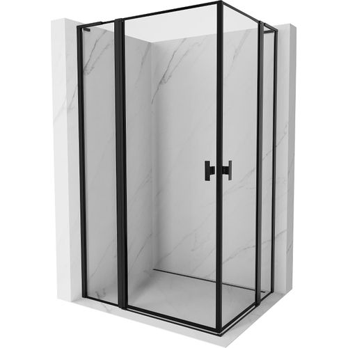 Mexen Mist L Duo Duschkabine 100 x 90 cm, schwarze Umrandung, schwarz - 8A4L-100L-090P-70-70