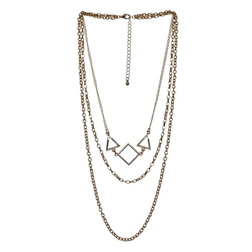 Collier FIRETTI "Schmuck Geschenk Layering Geometric Shape", gelbgoldfarben, Halsketten, Damen, Metall, L: 42 48 60 B: 1,3mm, Collier, B:1,3mm
