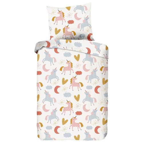 Mid.you Babybettwäsche , Rosa , Textil , Einhorn , 100x135 cm , Oeko-Tex® Standard 100 , pflegeleicht, atmungsaktiv, weiche und anschmiegsame
