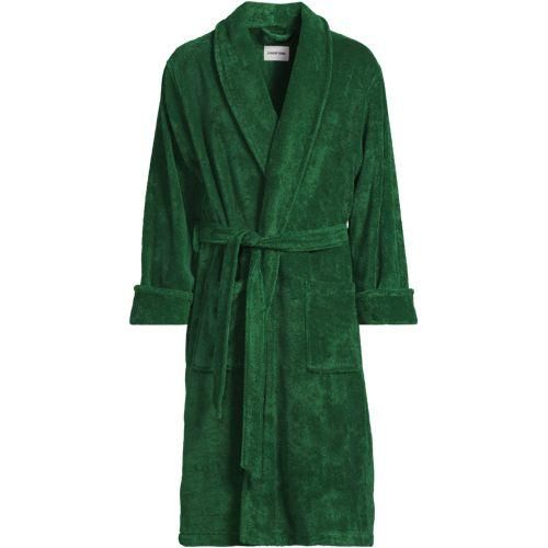Bademantel aus türkischem Frottee, Herren,  Grün, Baumwolle, by Lands' End