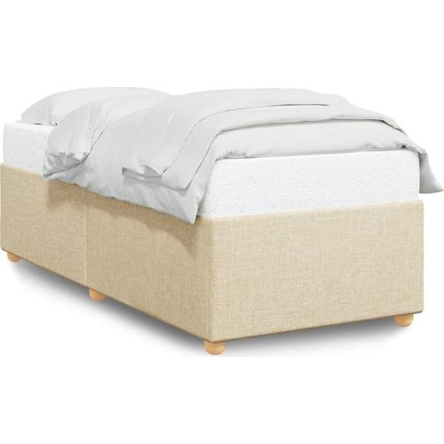 Bettgestell ohne Matratze Creme 80x200 cm Stoff