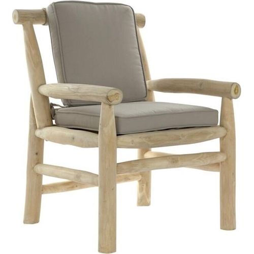 Gartenstuhl DKD Home Decor natürlich Hellgrau Teakholz 65 x 80 x 92 cm