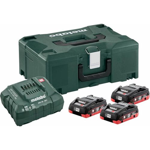 Metabo Akku-Pack 3 X 4.0Ah Lihd + Ladegerät Asc 30-36 V + Metaloc-Koffer