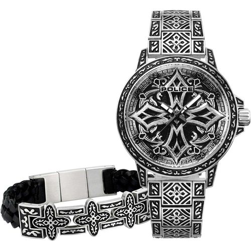 Police Armbanduhr Armband Geschenk-Set Kreuz Uhr PL15530CRS-SET3