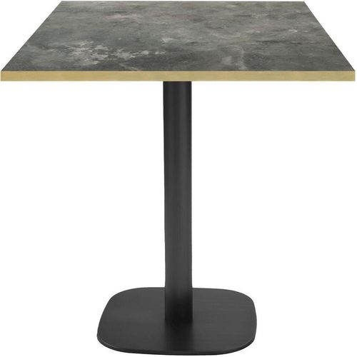 Tisch 70 x 70 cm – rundes Modell, Metallstein mit Messingkanten