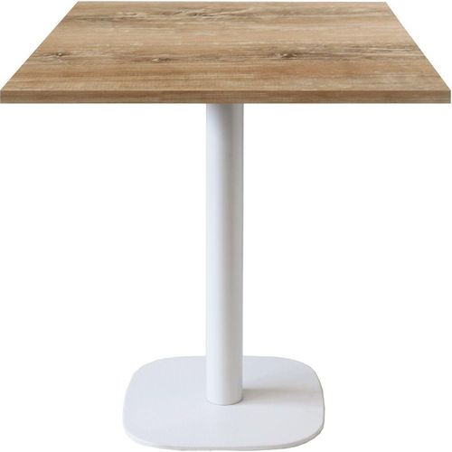 Tisch 70 x 70 cm – rundes Modell mit Beinen aus weißer slowenischer Eiche