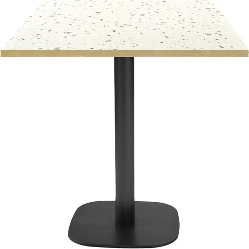 Tisch 70 x 70 cm – rundes Terrazzo-Cassata-Modell mit Messingkanten
