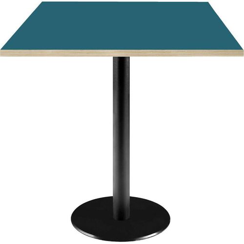 Tisch 70 x 70 cm – blaues Rom-Modell mit Holzkanten