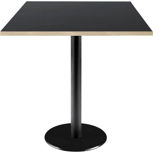 Tisch 70 x 70 cm – schwarzes Rom-Modell mit Holzkanten