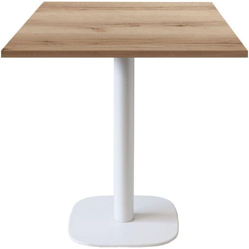Tisch 70 x 70 cm – runder Delanofuß, Modell Weißeiche
